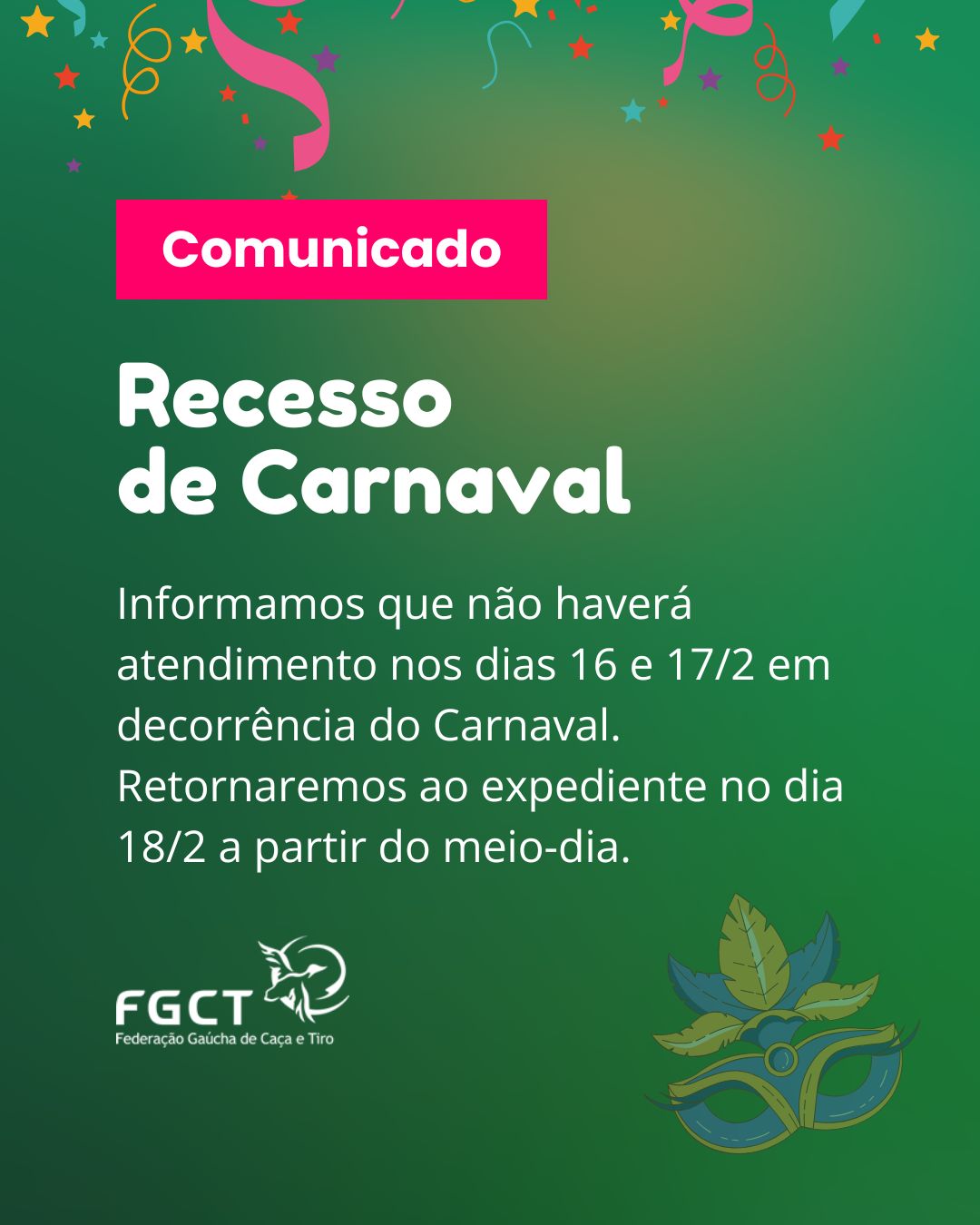 Recesso de Carnaval 2026