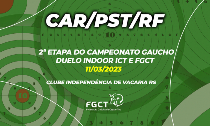 [PROVA REALIZADA] - 2ª Etapa Duelo Indoor 15m ICT e FGCT -  11/3