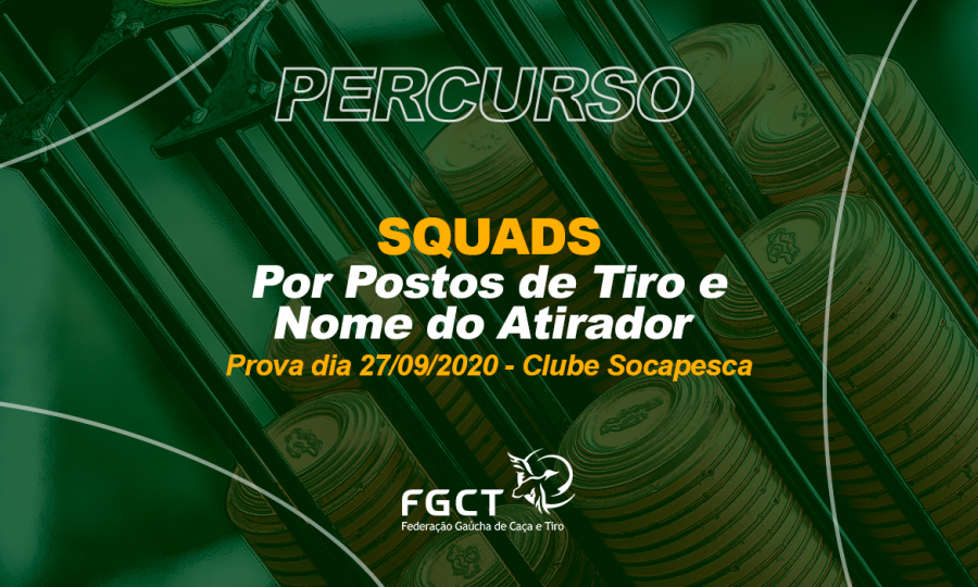 Squads para a Prova de Percuso de Caça no Socapesca - 27/09