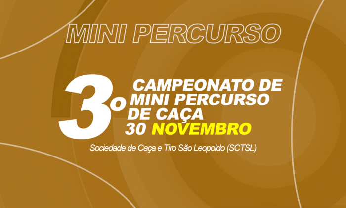 PROVA REALIZADA - 3º Campeonato de Mini Percurso de Caça - 30/11